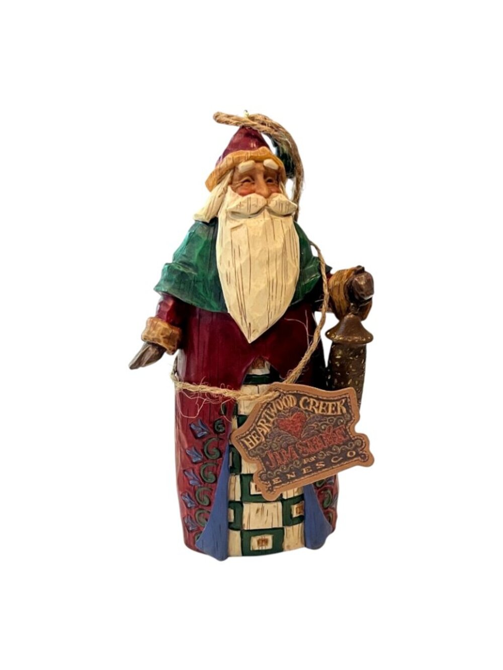 Lot of 2 Vintage 2002 Jim Shore Heartwood Creek Santa Ornaments Figurine Enesco - Picture 5 of 6